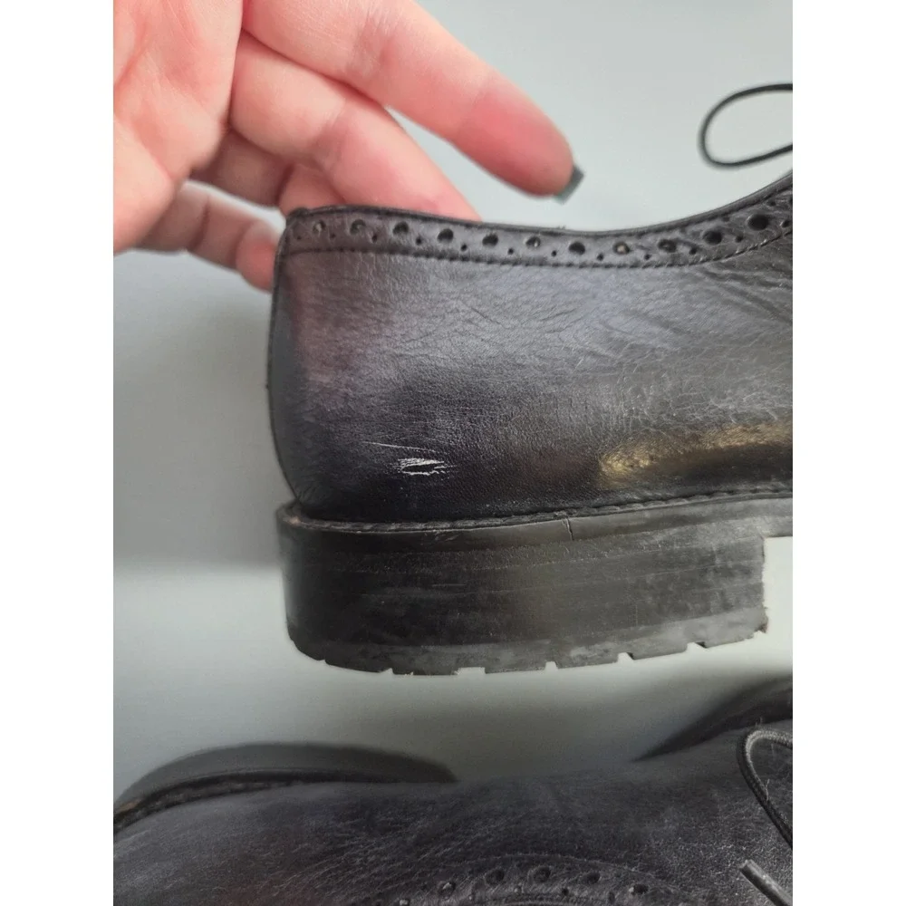Alan Payne Wimbley Deerskin Split Toe Dress Shoes Oxfords Men's‎ Size 8.5 Black